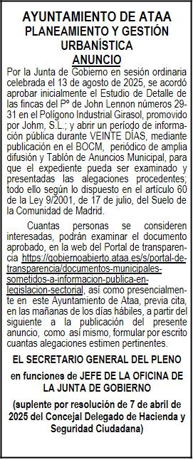 Ejemplo de anuncio Oficial